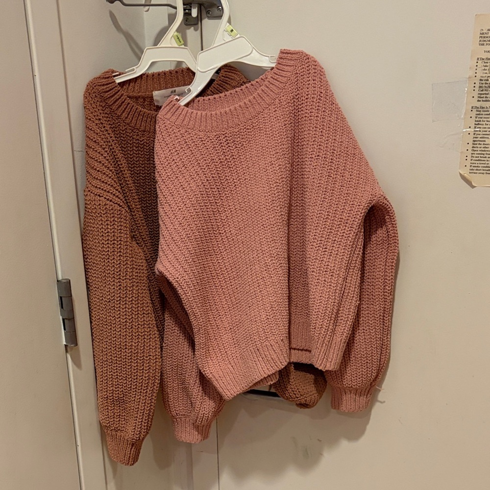 H&M Pink and pink/Brown Kids Sweater Duo
